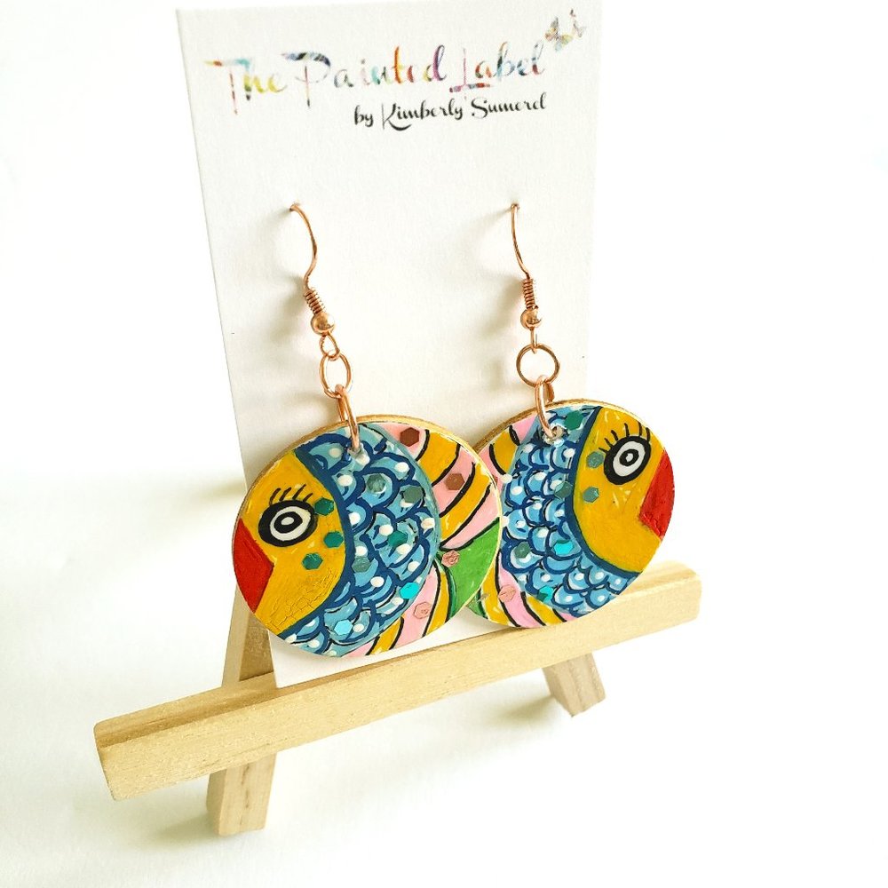 Artist Designed Fish Dangle Earrings
